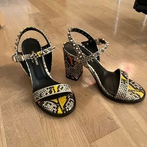 Zadig & Voltaire sandal in matte and metallic snake-embossed leather